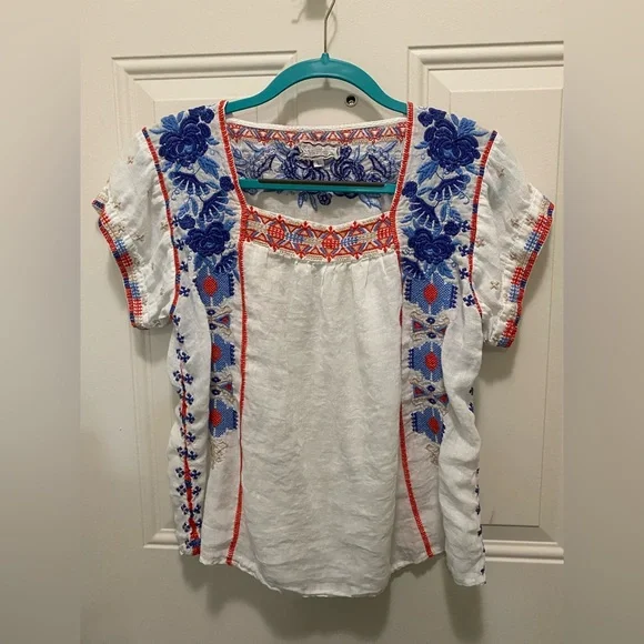 Johnny Was Workshop Zelda Peasant Top - Picture 1 of 9